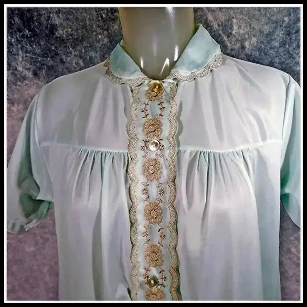 Vintage Sheer Satiny Nylon Pajamas from Philmaid, Mint Condition VFG Mid Century - Picture 6 of 13